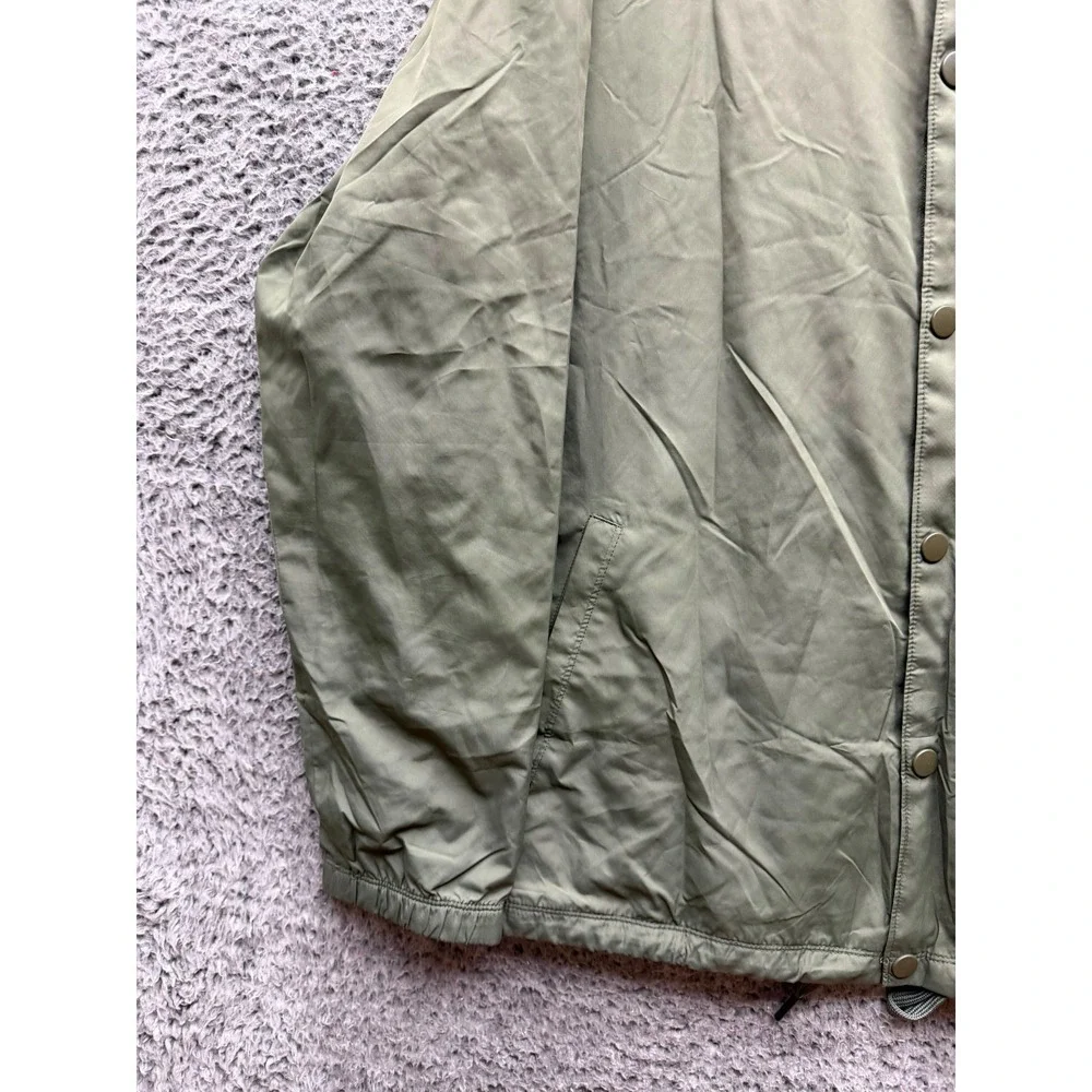 NWOT Asics Lightweight Full Snap Windbreaker Jacket Olive Green Mens Size XL